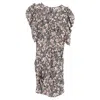 Isabel Marant Brizia Ruched Mini Dress In Floral Print Silk In Pink