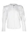 Isabel Marant Broderie Anglaise Ruffle-trim Blouse In White Cotton In White