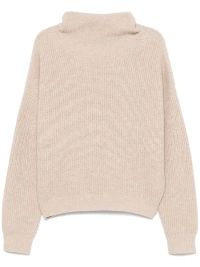 Isabel Marant Brooke Mock Neck Jumper In Sand