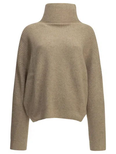 Isabel Marant "brooke" Turtleneck Sweater In Beige