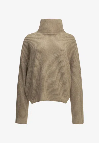 Isabel Marant Brooke Wool And Cashmere Turtleneck Sweater In Beige
