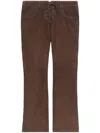 Isabel Marant Vanel Lace-up Suede Straight-leg Pants In Brown