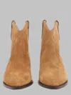 Isabel Marant Suede Western Ankle Boots In Animal Print