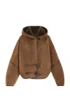 Isabel Marant Shearling Amiel Short Coat In Brown