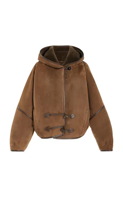 Isabel Marant Shearling Amiel Short Coat In Brown