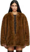 Isabel Marant Brown Aglae Faux-fur Jacket In Brown