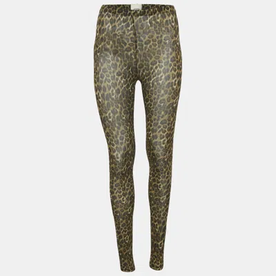 Pre-owned Isabel Marant Brown Animal Print Jersey Joshua Leggings S