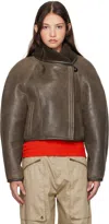Isabel Marant Brown Aris Shearling Jacket In Bronze