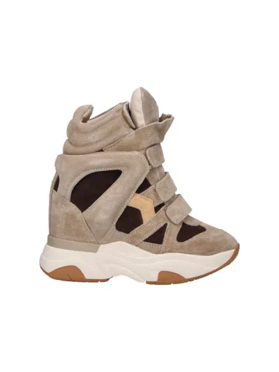 Isabel Marant Brown Balskee Wedge Suede High-top Sneakers