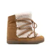 Isabel Marant Shearling And Suede Snow Boots In Multi