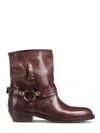 Isabel Marant Brown Boots With Slouched Shaft And Decorative Straps In Gray