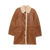 Isabel Marant Shearling-trim Coat In Brown