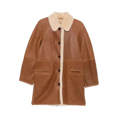 ISABEL MARANT ISABEL MARANT BROWN COATS - LEATHER COATS WOMEN