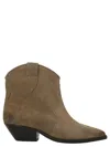 Isabel Marant Dewina Suede Calfskin Western Ankle Boots In Brown