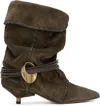 Isabel Marant Edrika Pointed Toe Bootie In Bronze