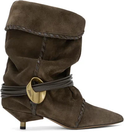 Isabel Marant Edrika Pointed Toe Bootie In Bronze 50bz