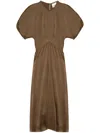 Isabel Marant Drawstring Waist Sleeveless Mini Dress In Burgundy Cotton In Brown