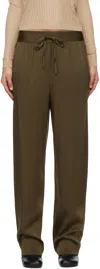 Isabel Marant Brown Satin Kendry Trousers In Bronze