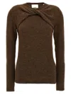 Isabel Marant 'kern' Twist Detail Knit Sweater In Burgundy