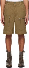 Isabel Marant Brown Kyle Denim Shorts In Light Bronze