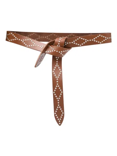 Isabel Marant Brown Leather Belt With Knotted Front