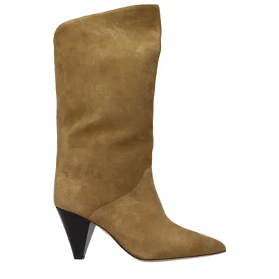 Isabel Marant Brown Leather High Heel Women's Boots In Multi