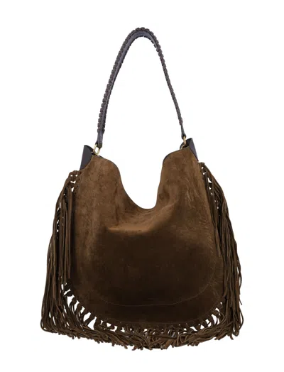 Isabel Marant Oskan Hobo Soft Shoulder Bag In Brown Suede