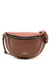 Isabel Marant Skano Leather Belt Bag With Studs In Brown