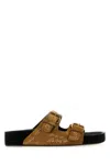 Isabel Marant Lennyo Studded Suede Dual-buckle Sandals In Brown