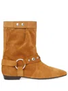 ISABEL MARANT BROWN STANIA STUDDED SUEDE BOOTS