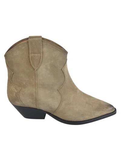 ISABEL MARANT ISABEL MARANT BROWN SUEDE 45MM ANKLE BOOTS