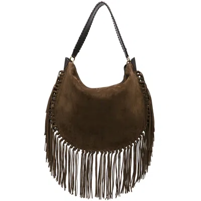 Isabel Marant Oskan Hobo Soft Shoulder Bag In Brown Suede