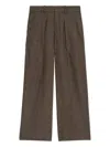 Isabel Marant Brown Wide-leg Trousers With Vertical Pinstripes In Brown