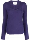Isabel Marant Brumea Merino Wool-blend Jumper In Purple