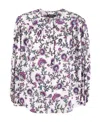 Isabel Marant Brunille Floral Silk-blend Blouse In White