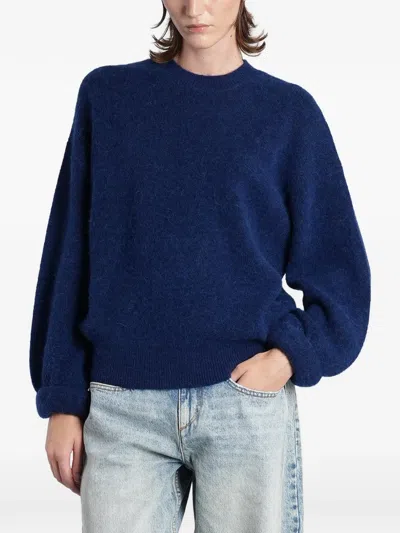 Isabel Marant Brushed Crew-neck Sweater In Blue