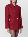 Isabel Marant Brushed Wool Blend Jacket With Buttoned Cuffs In Red