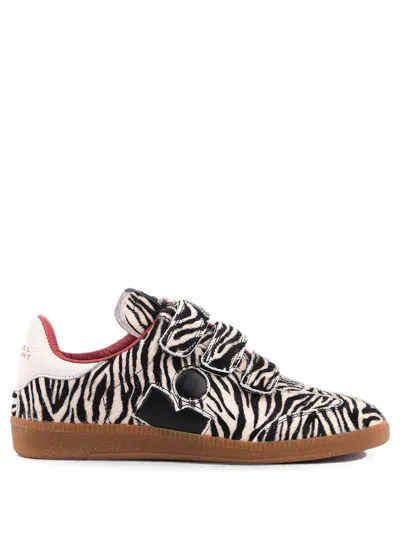 Isabel Marant Bryce Zebra-print Leather Sneakers In Multi