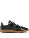 Isabel Marant Bryce Crocodile-effect Lace-up Sneakers In Black