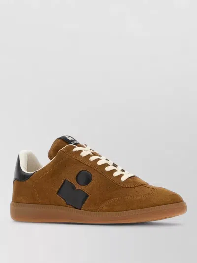 Isabel Marant Bryce Lace Up Suede Sneakers Rubber Sole In Brown