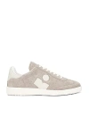 Isabel Marant Womens Beige Comb Bryce Branded Suede Trainers In Grey