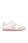Isabel Marant Lace-up Low-top Sneakers In White & Lilac