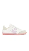 Isabel Marant Lace-up Low-top Sneakers In White & Lilac