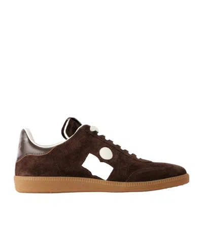 Isabel Marant Bryce Leather-trimmed Suede Sneakers In Brown