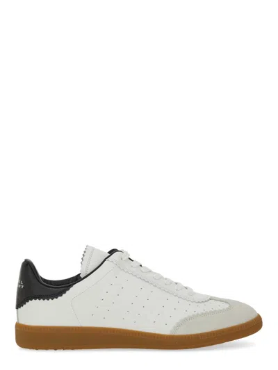 Isabel Marant Bryce White Low Top Sneakers With Suede Insert And Logo Detail In Leather Woman