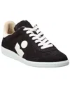 Isabel Marant Ladies Faded Black/ecru Suede Logo Sneakers In Black