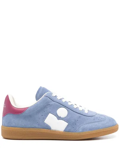 Isabel Marant Beth Mixed Leather Triple-grip Sneakers In Blue White