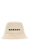 Isabel Marant Cotton Haley Bucket Hat With Wide Brim In Beige