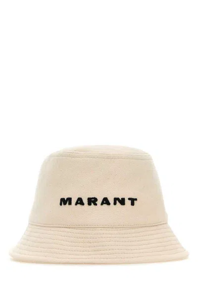 Isabel Marant Cotton Haley Bucket Hat With Wide Brim In Beige