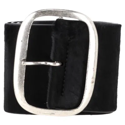 Isabel Marant Buckle Belt In Black Pony Hair